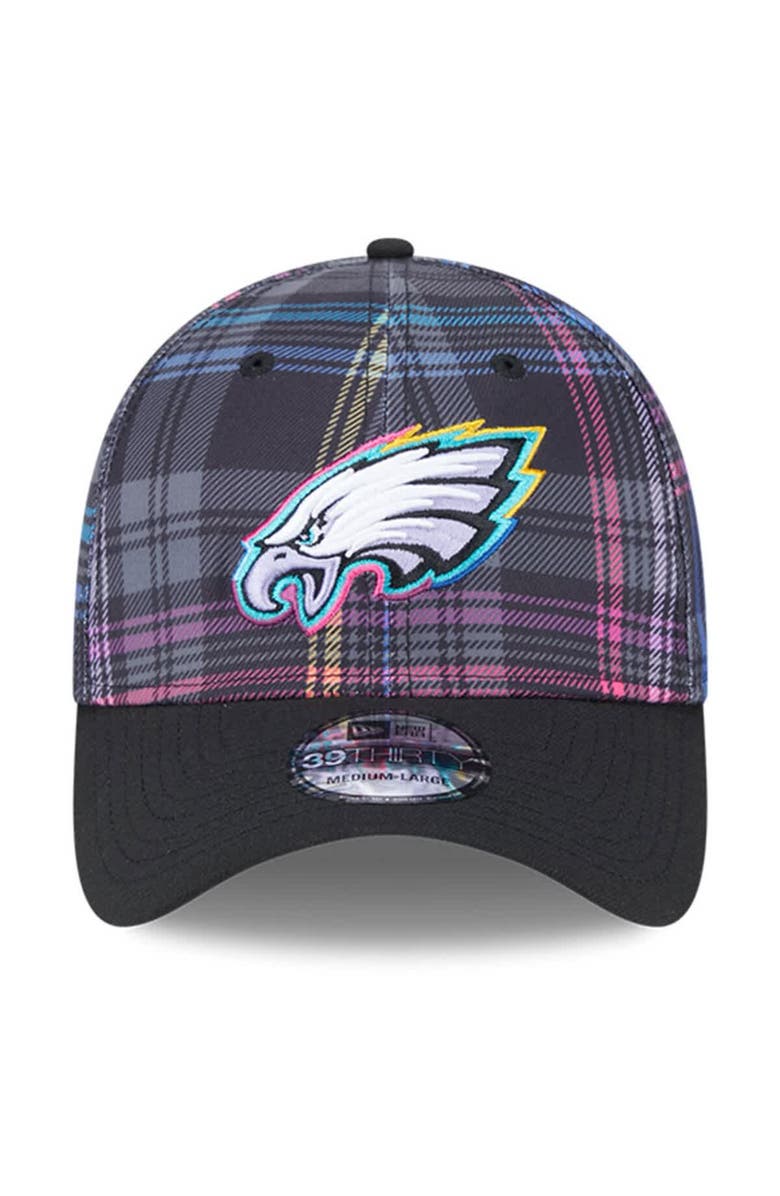 New Era Men's New Era Black Philadelphia Eagles 2024 NFL Crucial Catch Plaid 39THIRTY Flex Hat, Alternate, color,