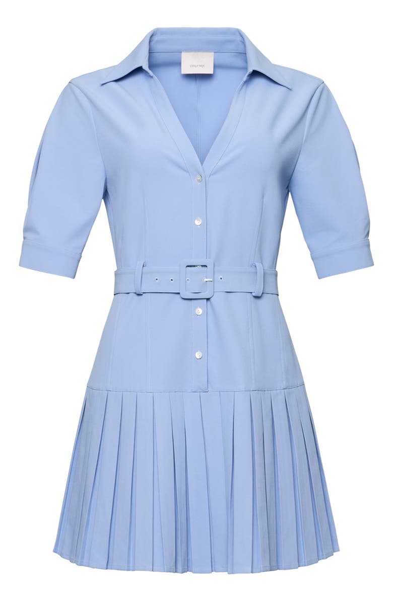 Cinq à Sept Moriah Pleated Belted Drop Waist Shirtdress, Alternate, color, Lilac Opal
