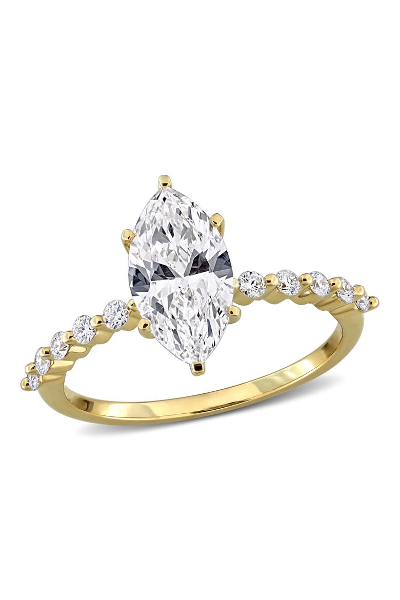 Lab Grown Diamond Marquise Engagement Ring 14k, Main, color, Yellow Gold