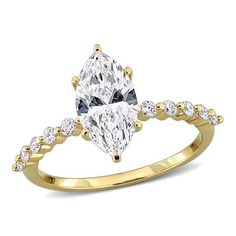 Lab Grown Diamond Marquise Engagement Ring 14k