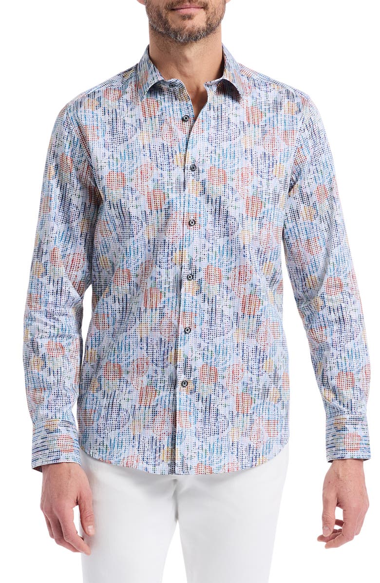 Robert Graham Dafen Floral Button-Up Shirt, Main, color, Multi