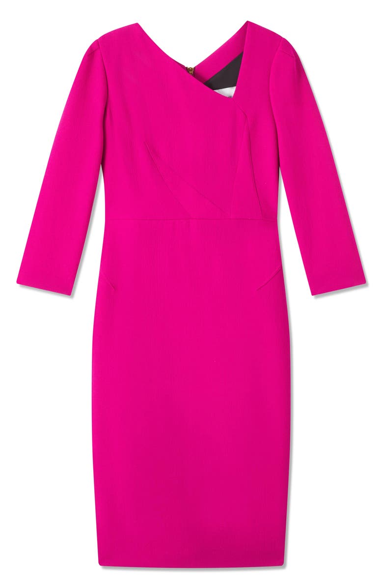 LK Bennett Alexis Dart Detail Long Sleeve Wool Crepe Sheath Dress, Alternate, color, Orchid