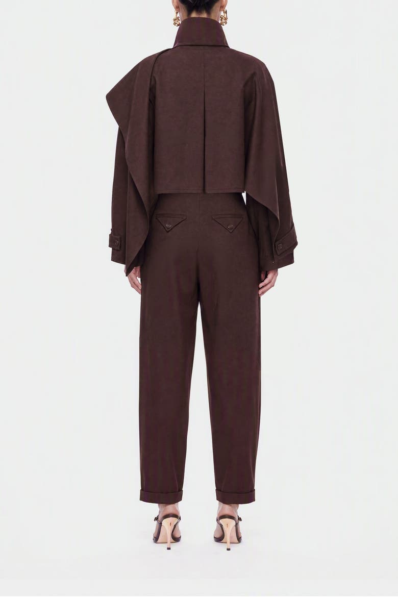 Stand Collar Trench Coat, Alternate, color, Brown