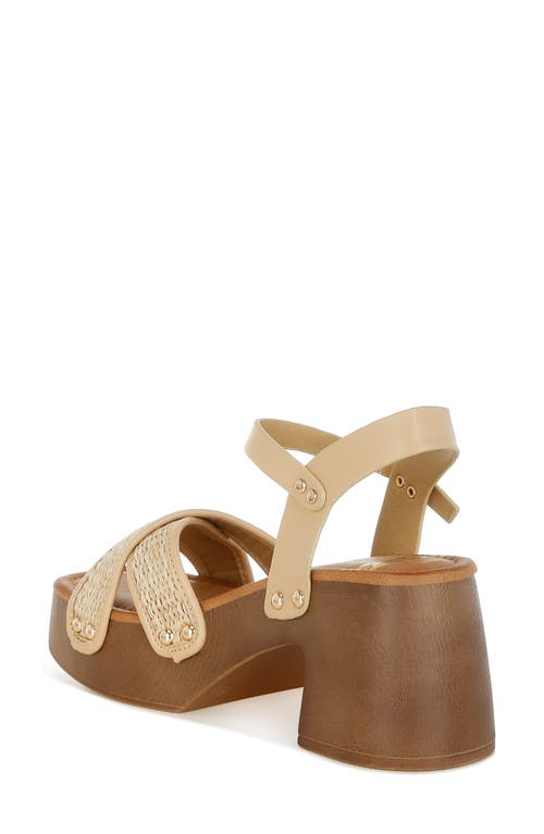 Rag & Co Women's Neutrals Qasa Studded Raffia Clog Sandals In Natural
