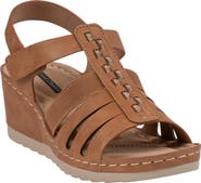 GOOD CHOICE NEW YORK Yuna Ankle Strap Wedge Sandal