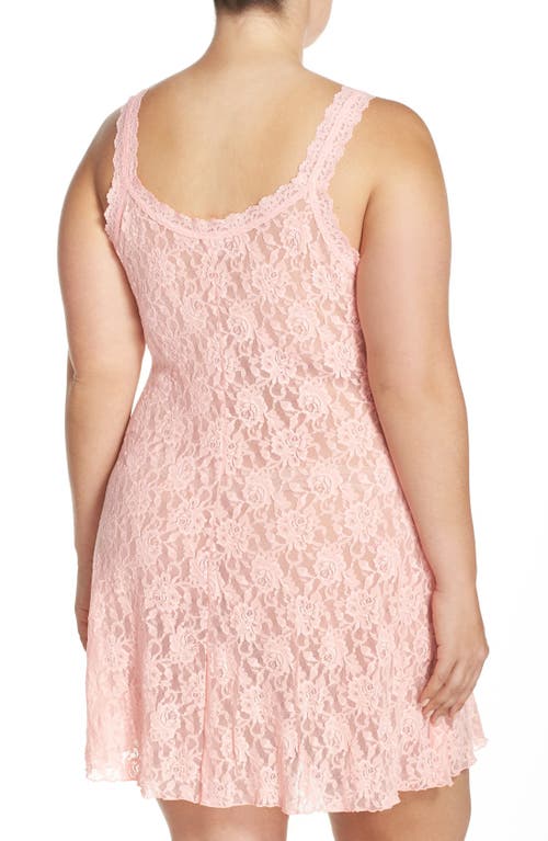 Hanky Panky Stretch Lace Chemise In Pink