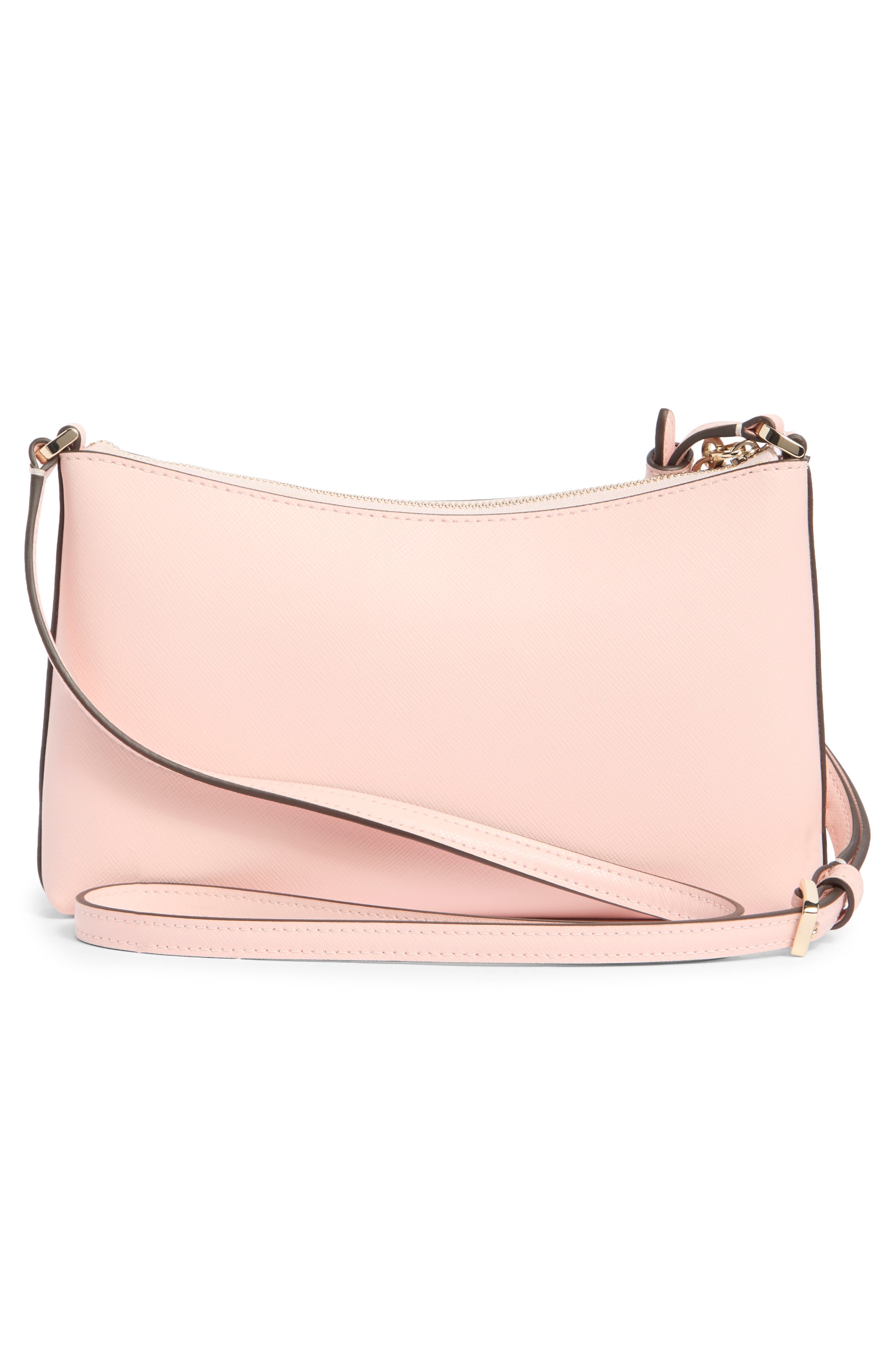 Kate Spade New York sadie saffiano leather small crossbody bag, Alternate, color, Chalk Pink