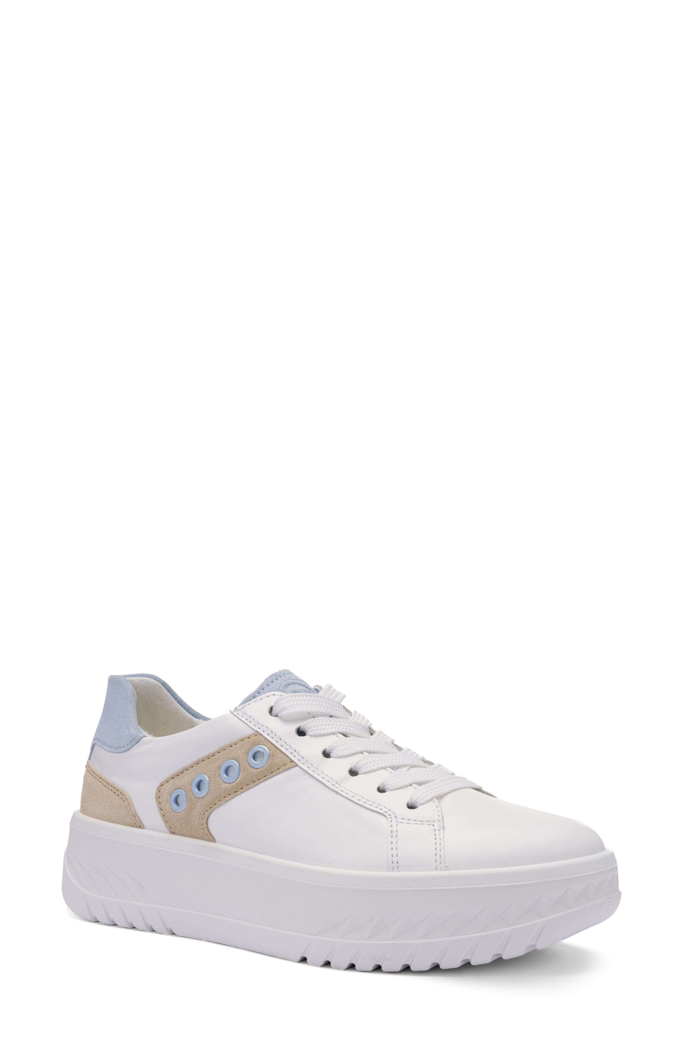 ara Meridian Platform Sneaker, Main, color, White/ Beach/ Cielo