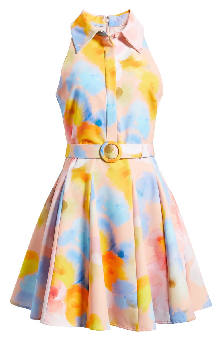 Jewel Badgley Mischka Sleeveless Mini Shirtdress, Alternate, color, Green Multi