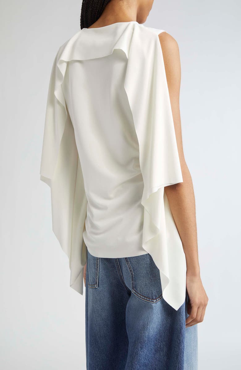 SPORTMAX Cera Draped Mixed Media Sleeveless Top, Alternate, color, Bianco