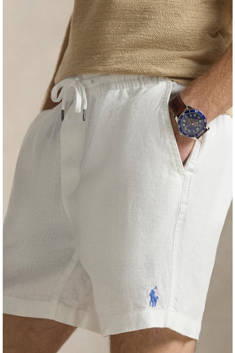 Prepster Linen Shorts, Alternate, color, WHITE