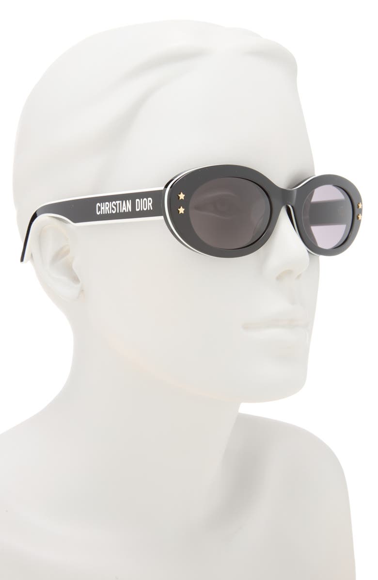 DIOR Pacific B4I 51mm Oval Sunglasses, Alternate, color, Shiny Black / Smoke