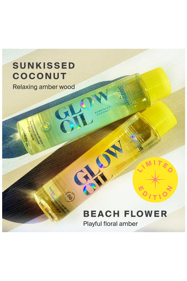 Glow Oil SPF 50 Scented Sunscreen Body Oil, Alternate, color, SUNKISSED COCONUT