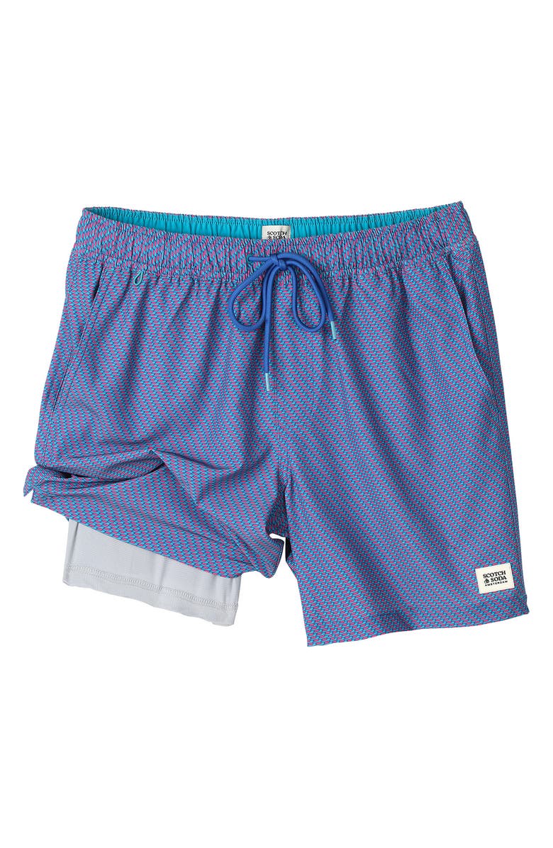 Scotch & Soda Mr. Clean Swim Trunks, Alternate, color, Photo Blue