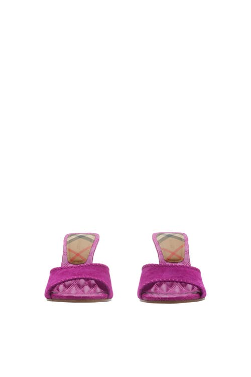 Burberry Suede Cabana Mules In Urchin