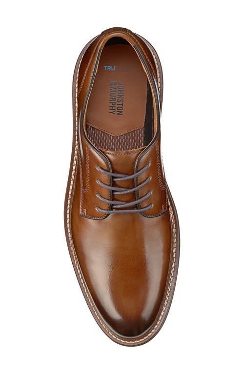 Johnston & Murphy Upton Plain Toe Derby In Tan Full Grain Tan
