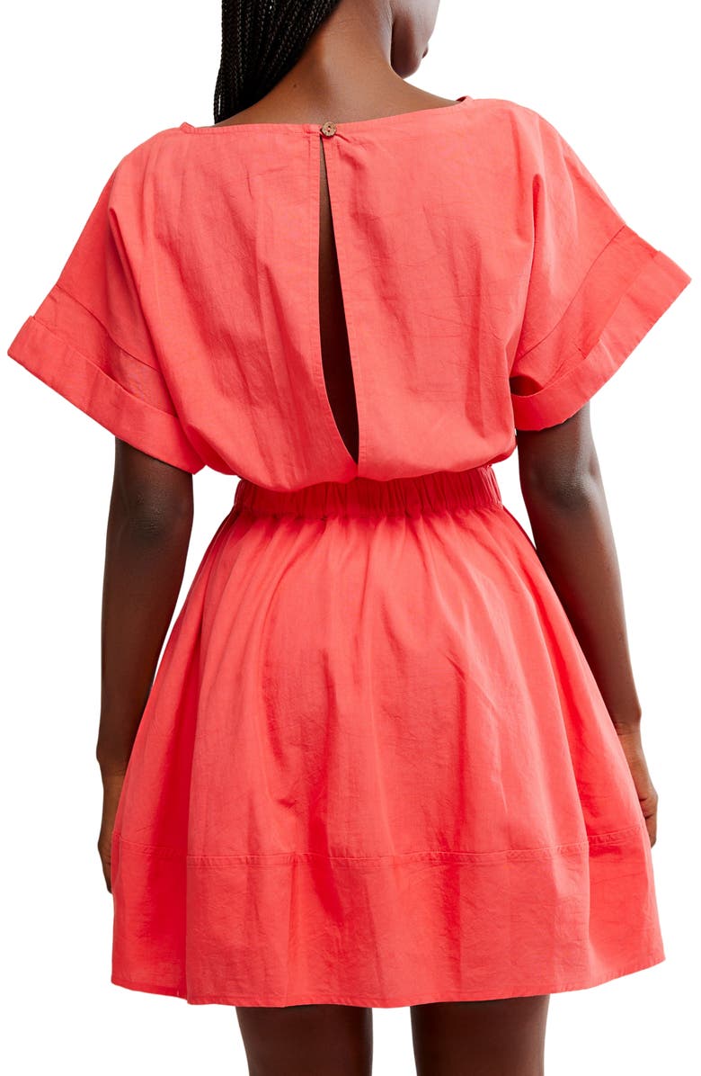 Free People Full Time Fun Cotton Poplin Minidress, Alternate, color, Atlas Red