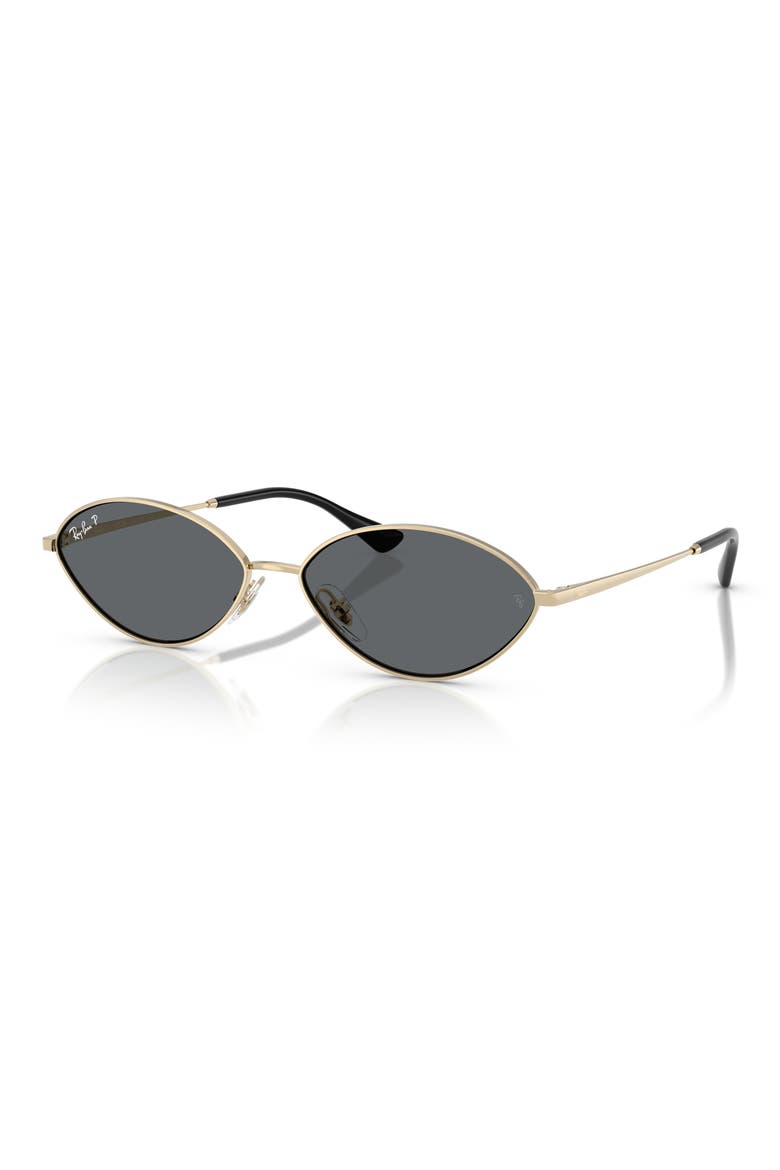 Kai 56mm Polarized Oval Sunglases, Alternate, color, PALE GOLD / DARK GREY POLAR