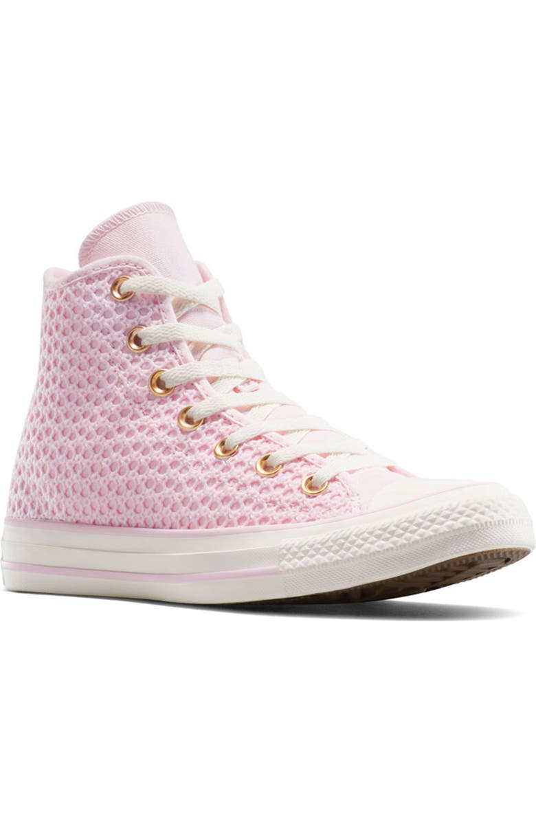 Converse Chuck Taylor All Star Canvas & Knit High Top Sneaker, Main, color, Sugar Berry/ Egret/