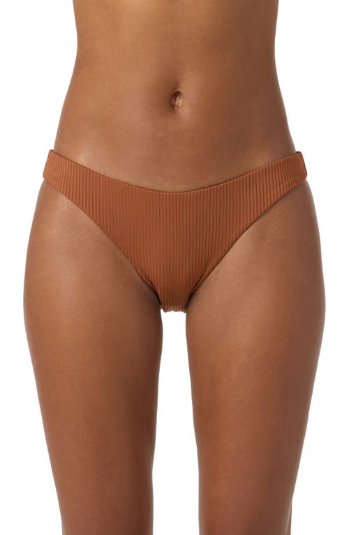 O'neill Saltwater Solids Rib Bikini Bottoms In Brown