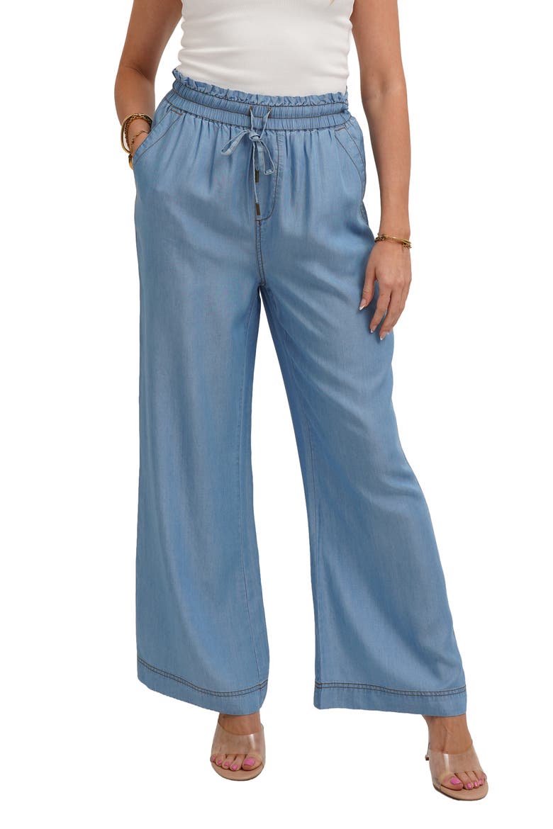 Pull On Wide Leg Pants, Main, color, MISTY DENIM