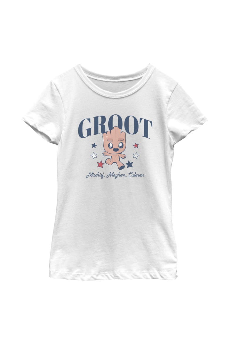 Girl's Guardians of the Galaxy Vol. 2 Mischief Mayhem Cuteness  Graphic T-Shirt, Main, color, White