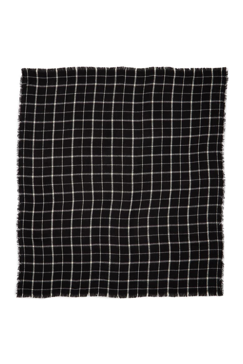 Check Scarf, Alternate, color, BLACK/ IVORY
