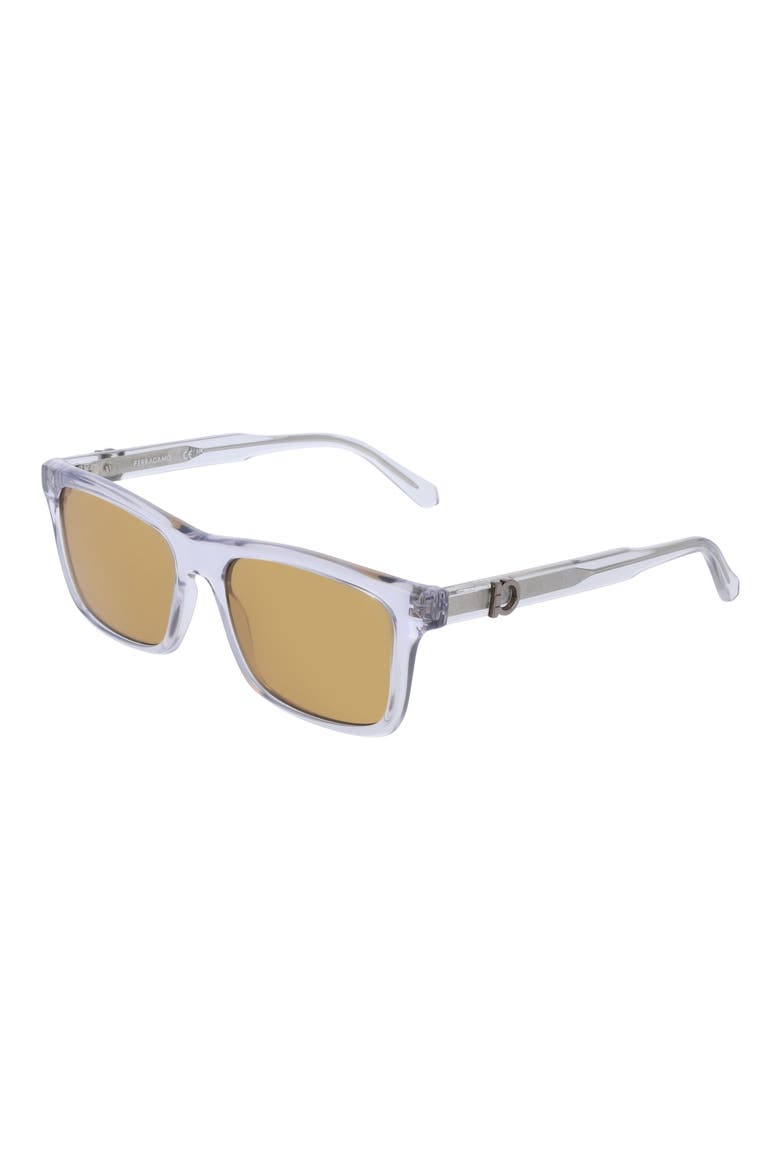 55mm Rectangular Sunglasses, Alternate, color, TRANSPARENT GREY