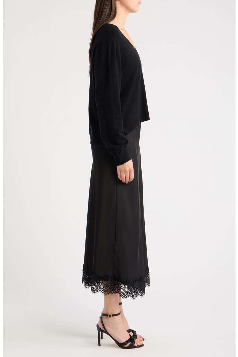 Mixed Media Maxi Dress, Alternate, color, BLACK