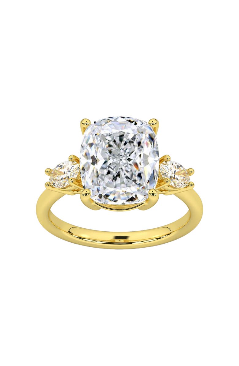 Bliss Diamond Certified 6Ct Cushion Cut 3-Stone Diamond Engagement Ring 14k Gold Lab Grown, Main, color, 