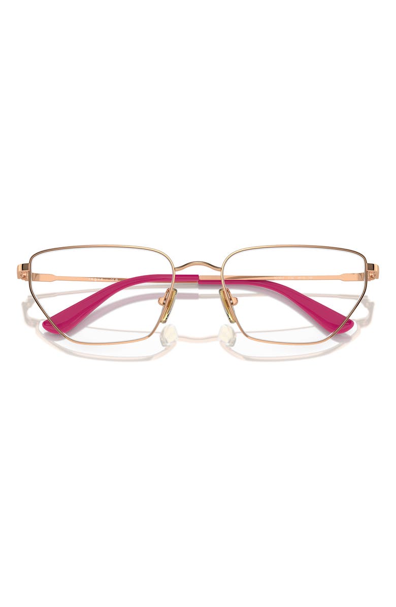 VOGUE 56mm Irregular Optical Glasses, Alternate, color, Rose Gold