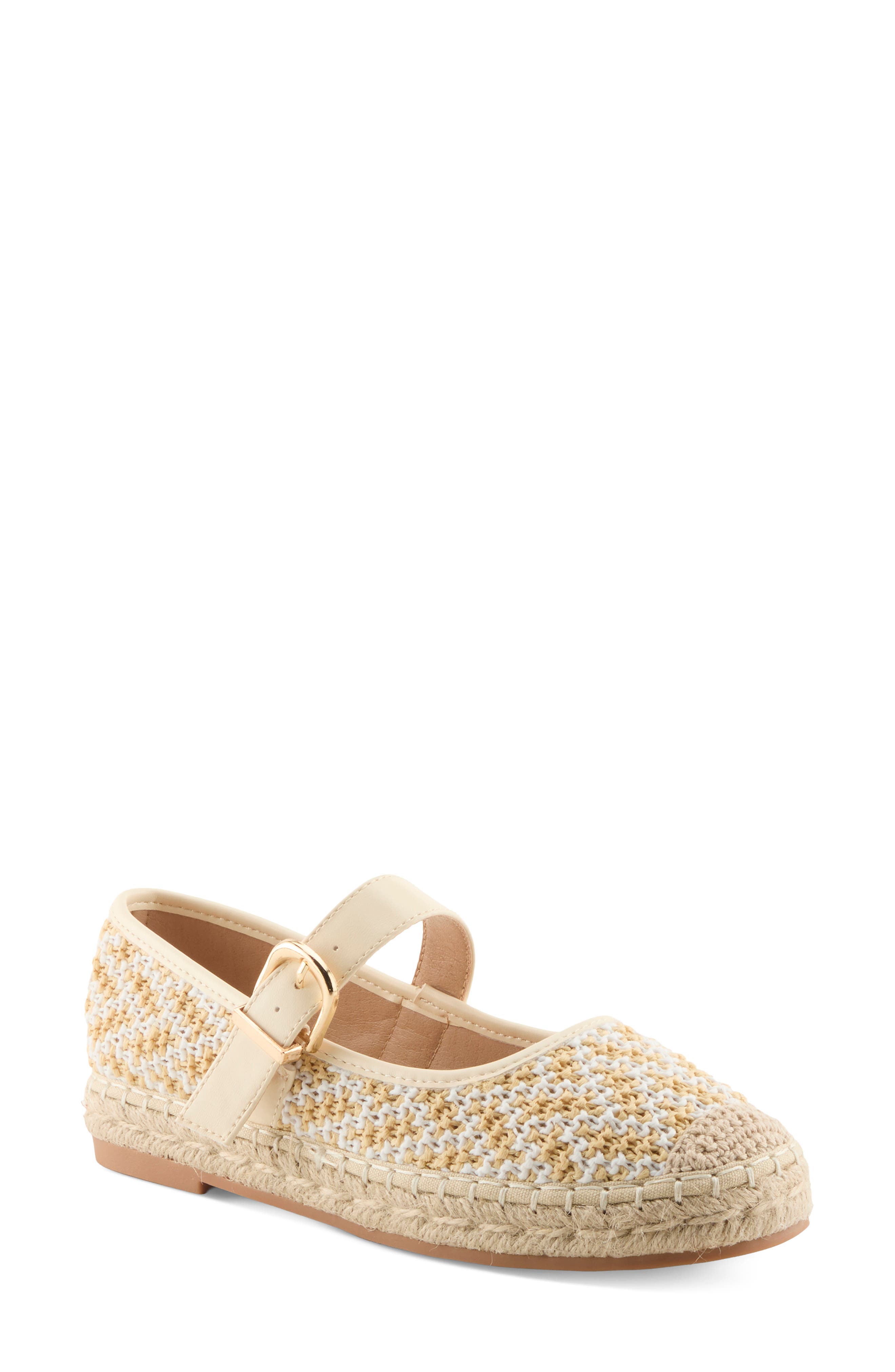 AZURA BY SPRING STEP Seaharbor Mary Jane Flat, Main, color, Beige Multi