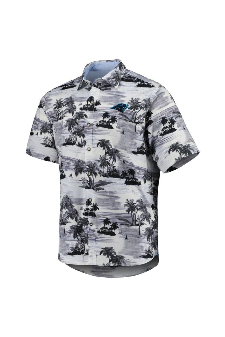 Men's Tommy Bahama Black Carolina Panthers Sport Tropical Horizons Button-Up Shirt, Alternate, color, Black