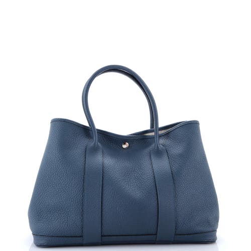 Pre-owned Hermes  Hermes Garden Party Tote Leather 36 In Blue