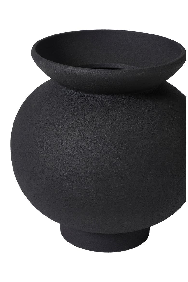 Cast Aluminum Decorative Vase, Alternate, color, BLACK