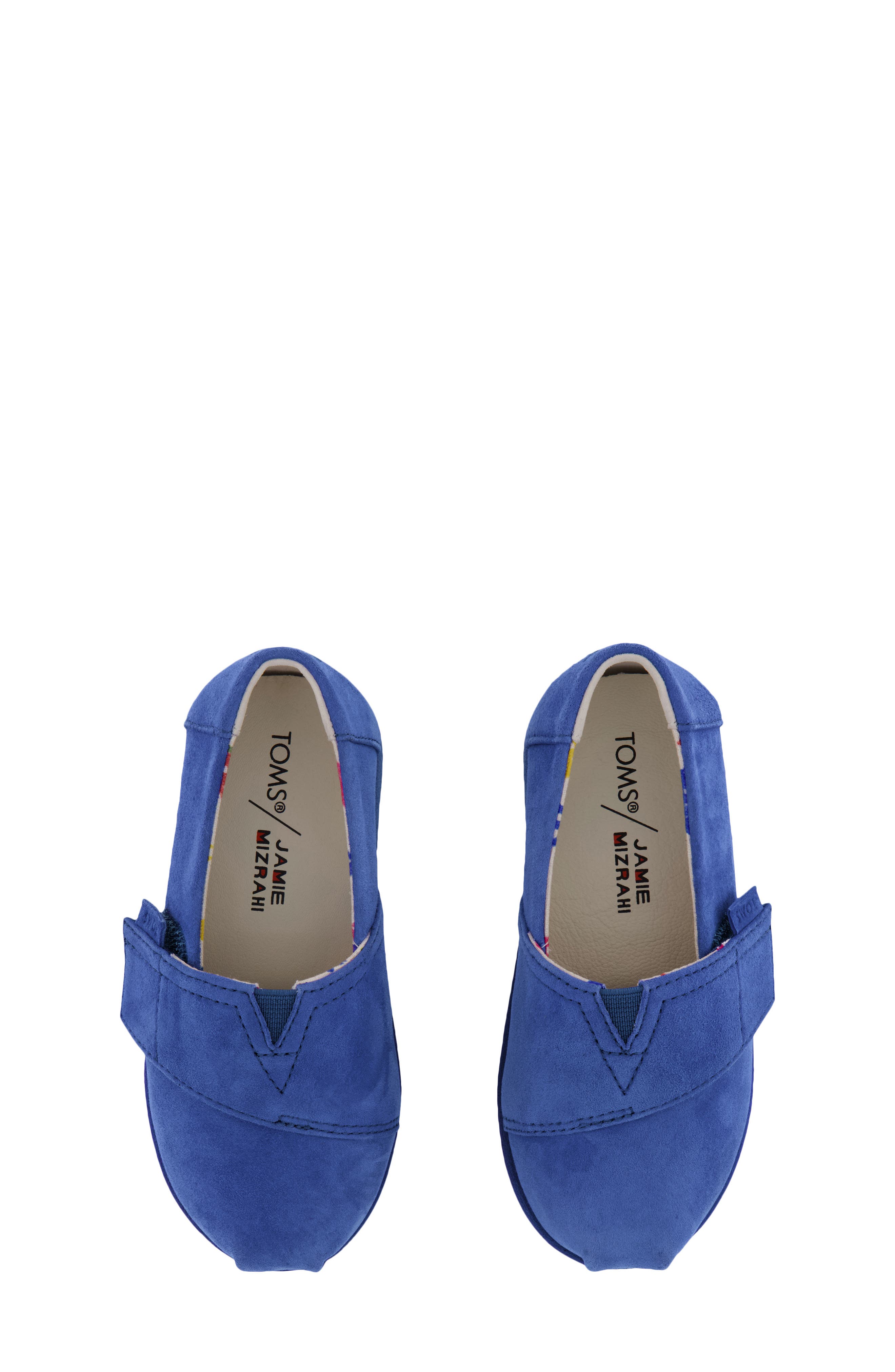 TOMS x Jamie Mizrahi Kids' Alp FWD Water Repellent Suede Slip-On Espadrille, Alternate, color, Bright Blue