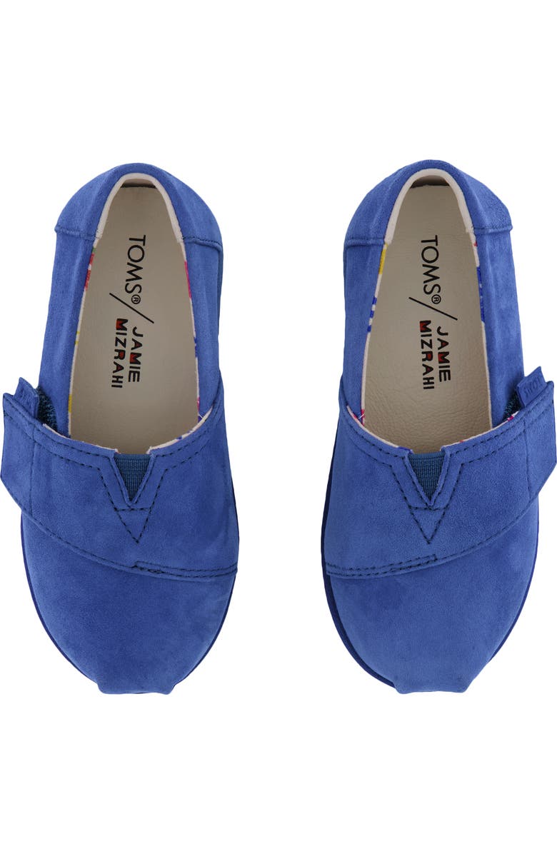 TOMS x Jamie Mizrahi Kids' Alp FWD Water Repellent Suede Slip-On Espadrille, Alternate, color, Bright Blue