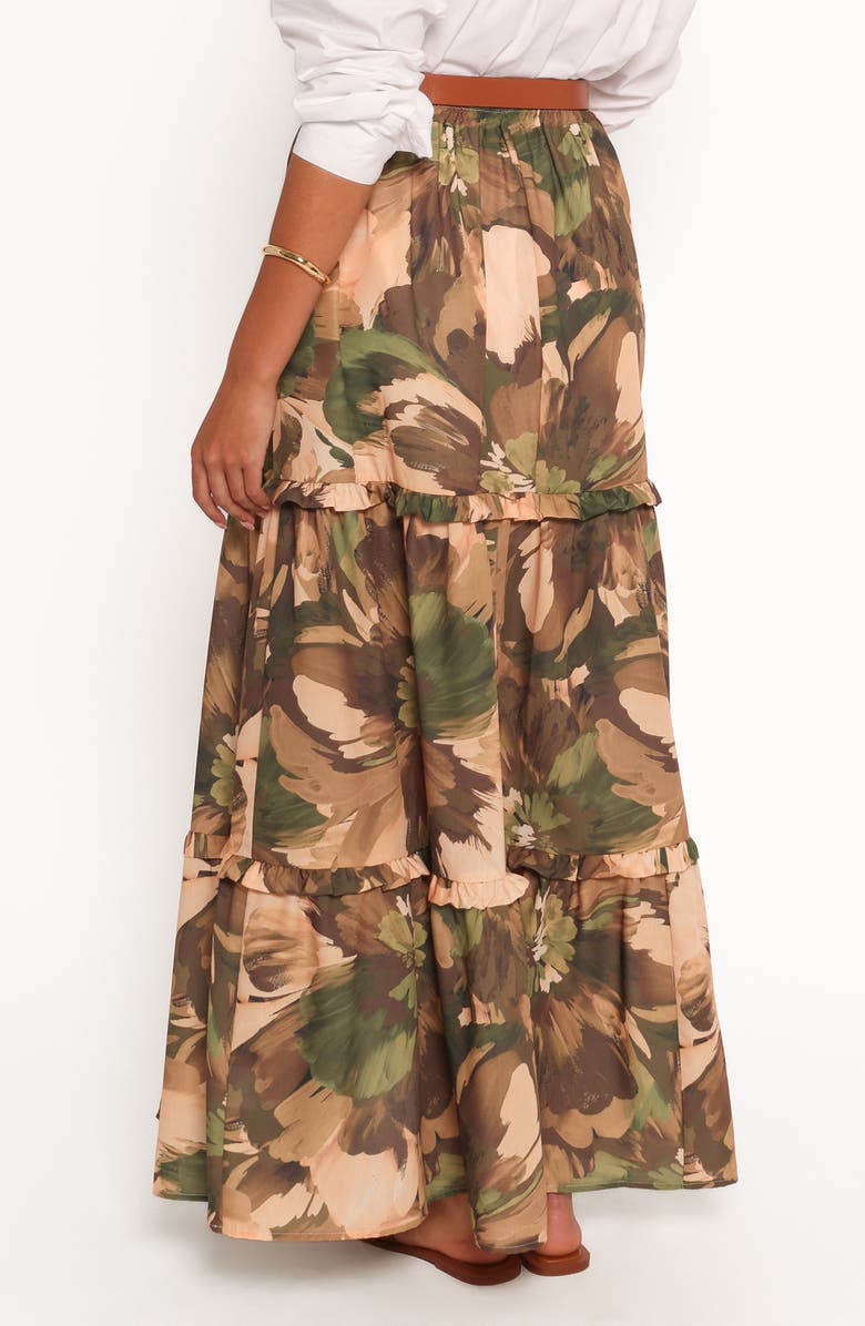 Petal & Pup Beth Print Tiered Maxi Skirt, Alternate, color, Dark Floral