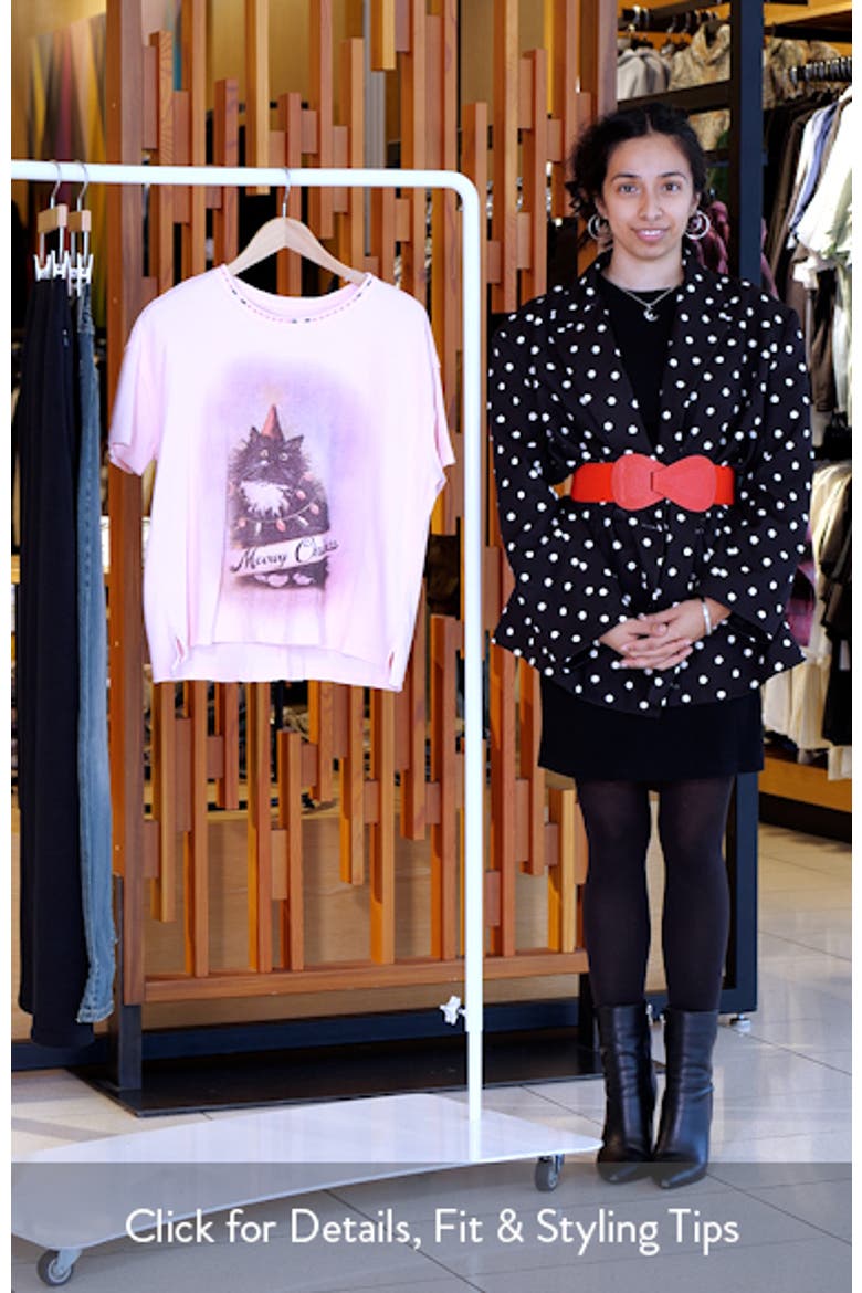 Merry Holiday Waffle Knit Cotton Graphic T-Shirt video