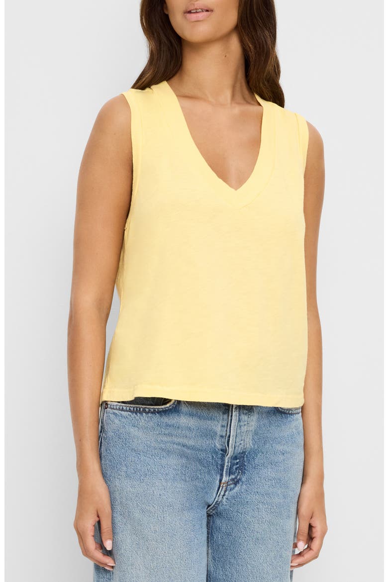 Ira V-Neck Cotton Top, Alternate, color, MACAW