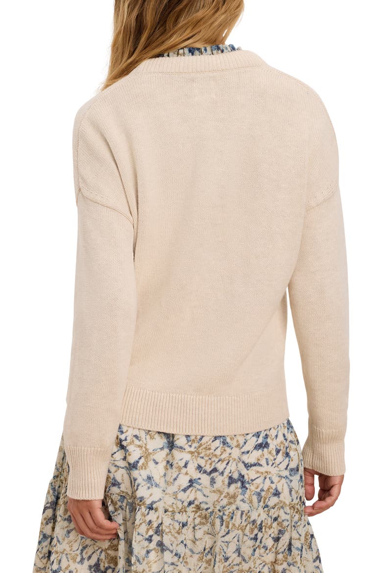 Cotton Blend Sweater, Alternate, color, PALE SISAL
