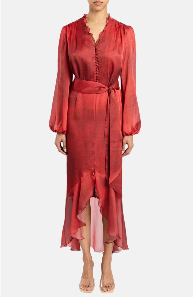 Santorelli Coco Midi Dress, Alternate, color, Scarlet