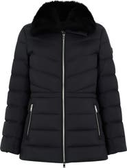 Moose Knuckles Belle Cote Genuine Shearling Collar Water Repellent 800 Fill Power Down Puffer Jacket