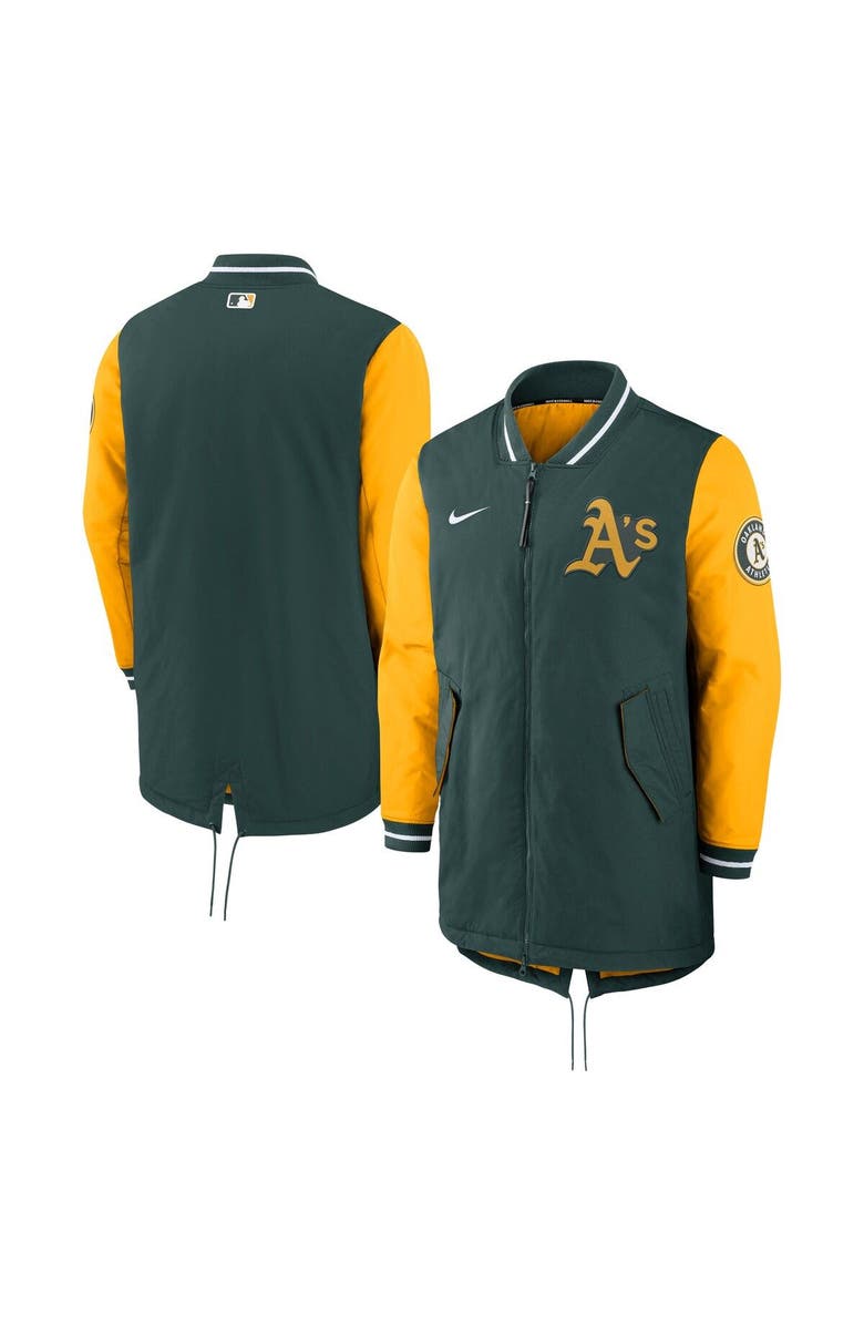 Nike Men's Nike Green Oakland Athletics Authentic Collection Dugout Performance Full-Zip Jacket, Main, color,