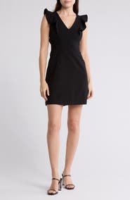 French Connection Whisper Ruffle Cap Sleeve A-Line Minidress