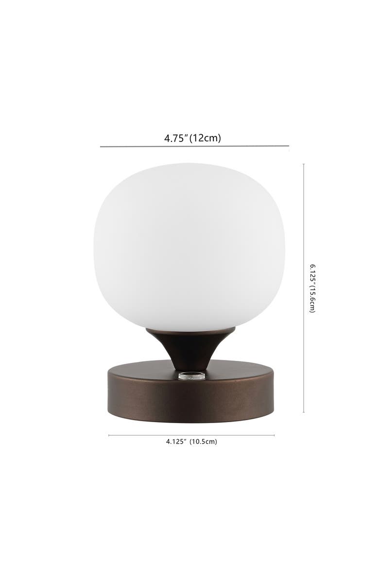 JONATHAN Y Owen Modern Minimalist Iron Rechargeable Integrated Portable LED Table Lamp, Alternate, color, Oil Rubbed Bronze