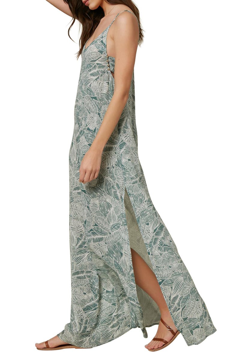 Jupiter Leaf Print Maxi Dress, Alternate, color, WASHED SPRUCE