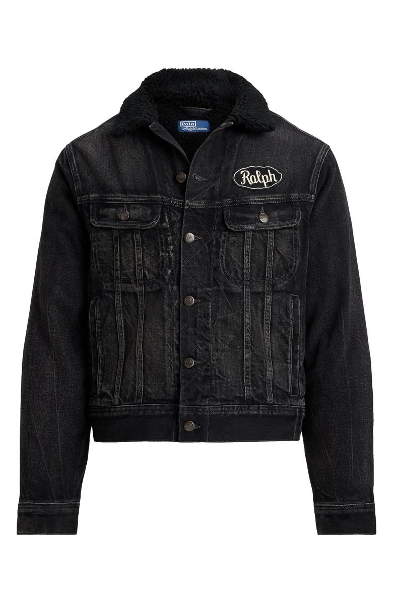 Polo Ralph Lauren Relaxed Fleece Lined Cotton Denim Trucker Jacket, Alternate, color, Beavenmeadow