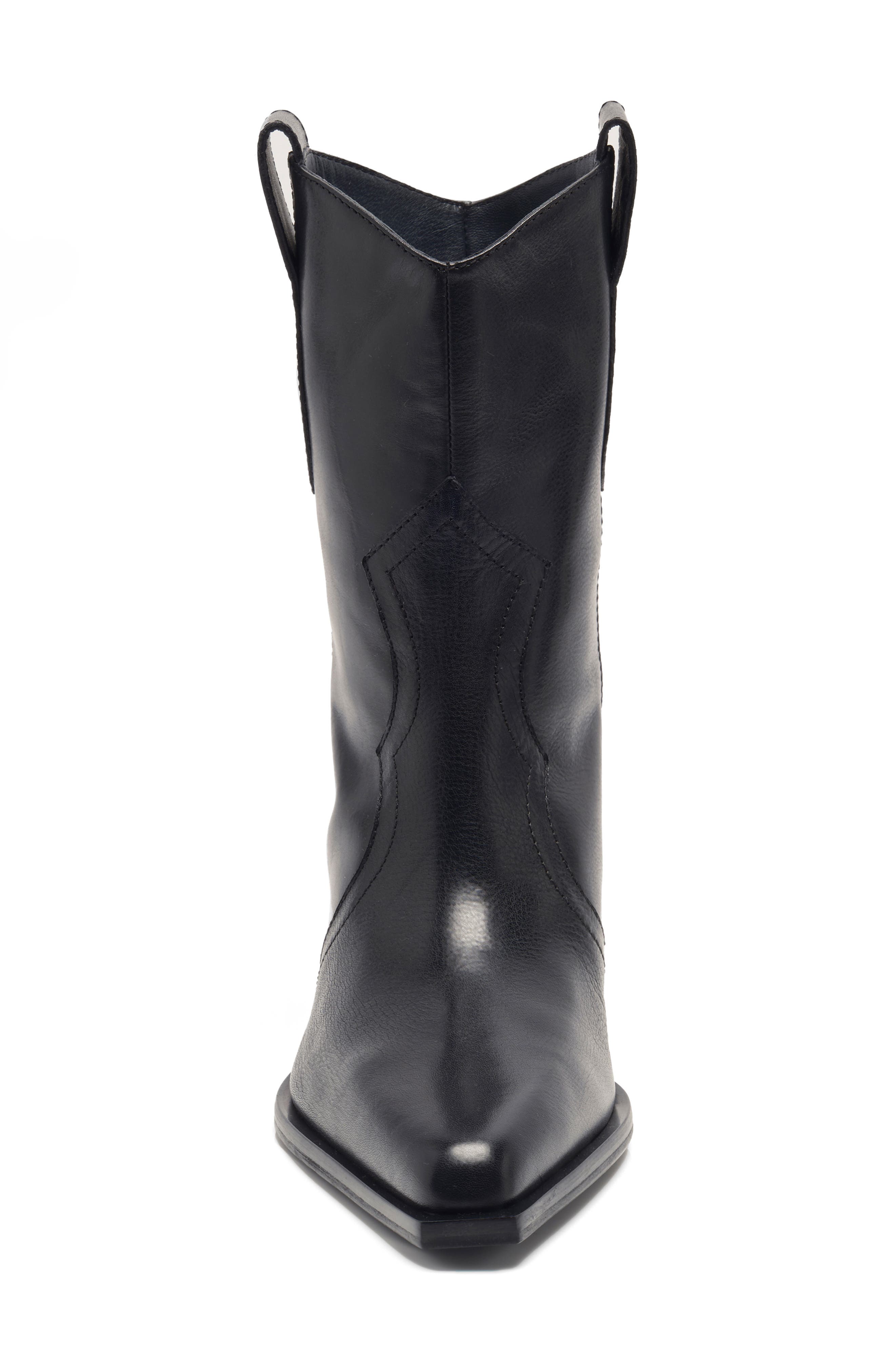 Free People Cat Nap Western Boot, Alternate, color, Black Leather