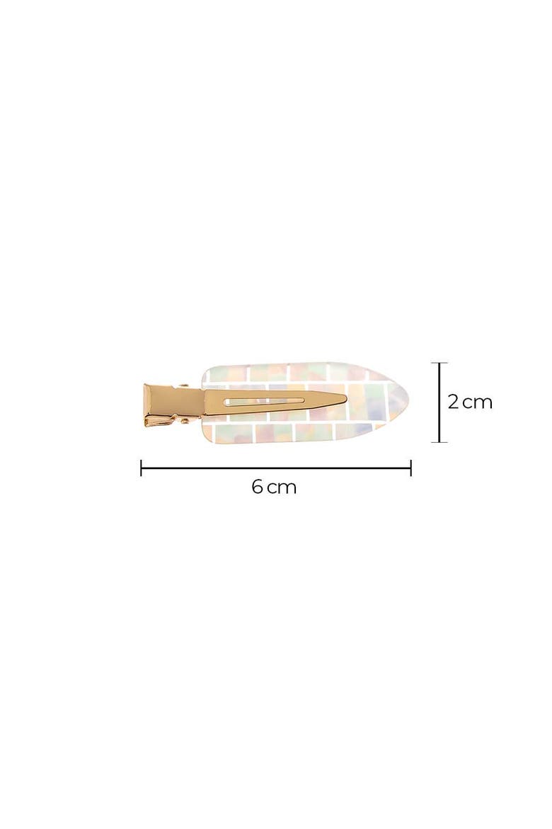 Iridescent Pastel Creaseless Clip Set, Alternate, color, White